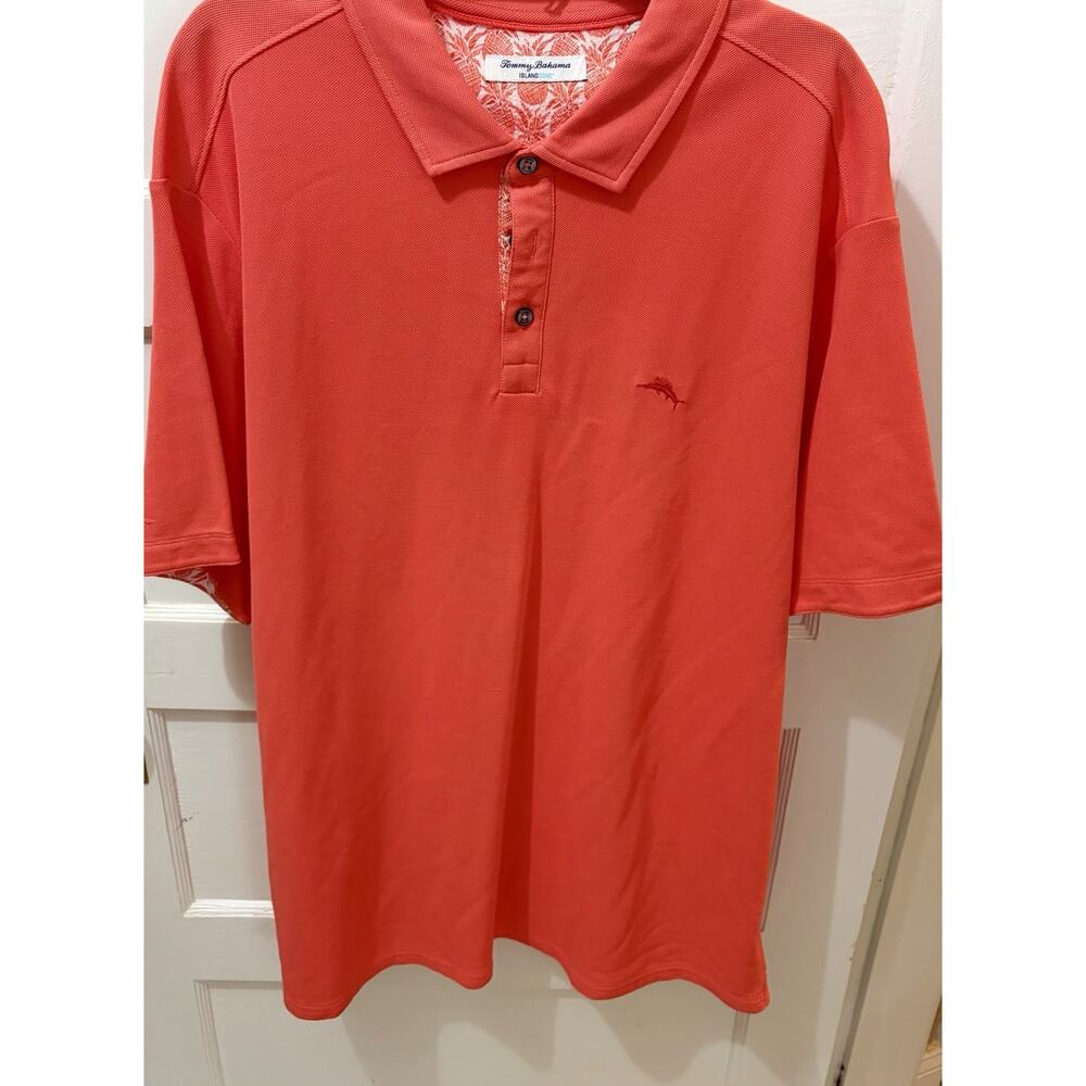 Tommy Bahama Island Zone Orange Coral Shirt XXL 2XLB $118 Worn Once